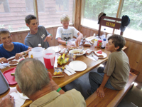 The Boy Scouts of Melrose Troop 68 attend Many Point Scout Camp.